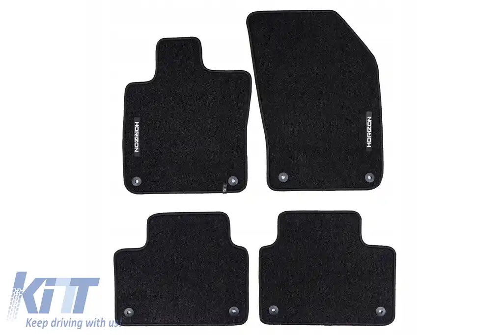 Mochete textile din seria Horizon de la Frogum potrivite pentru Volvo S60 după 2018, set de 4 bucăți, negru