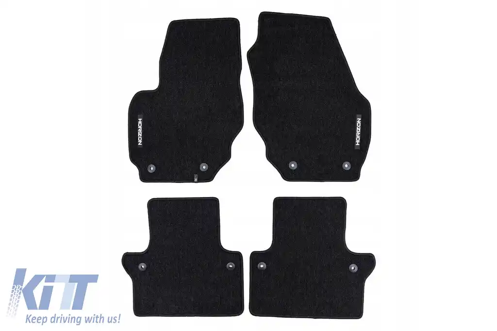 Mochete textile din seria Horizon de la Frogum potrivite pentru Volvo S80 2006-2016, set de 4 bucăți, negru