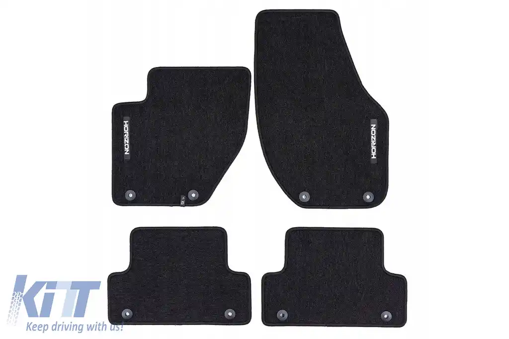 Mochete textile din seria Horizon de la Frogum potrivite pentru Volvo V40 2012-2019, set de 4 bucăți, negru