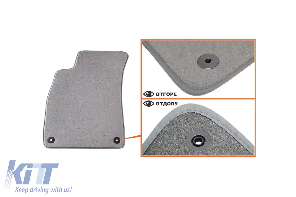 Mochete textile Petex Comet seria potrivite pentru Audi A4 sedan, break, Quattro 2000-2008, set de 4 bucăți, gri-image-6241359