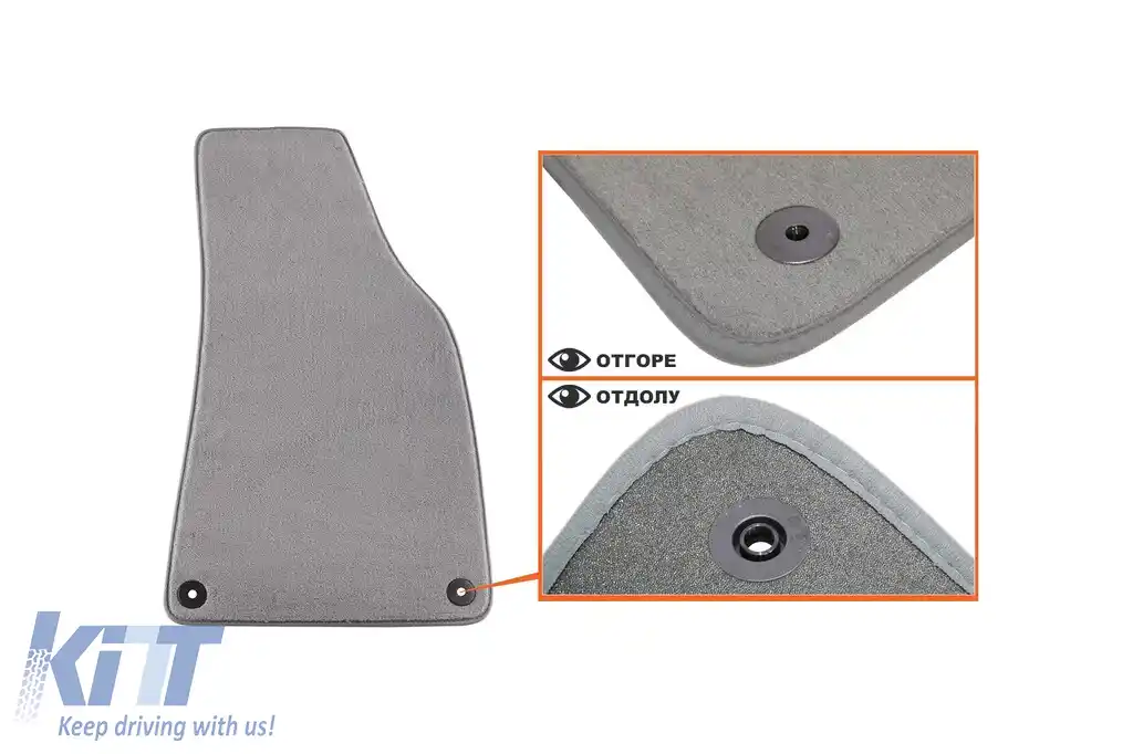 Mochete textile Petex Comet seria potrivite pentru Audi A4 sedan, break, Quattro 2000-2008, set de 4 bucăți, gri-image-6241360