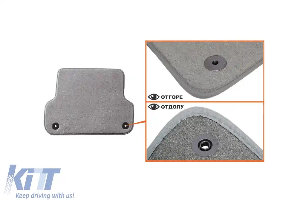 Mochete textile Petex Comet seria potrivite pentru Audi A4 sedan, break, Quattro 2000-2008, set de 4 bucăți, gri-image-6241361