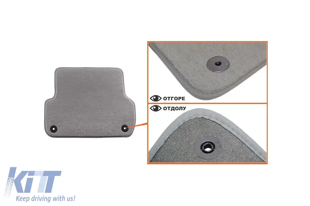 Mochete textile Petex Comet seria potrivite pentru Audi A4 sedan, break, Quattro 2000-2008, set de 4 bucăți, gri-image-6241362