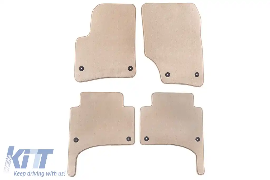 Mochete textile Petex Comet seria potrivite pentru Volkswagen Touareg 2002-2010, set de 4 bucăți, bej cu găuri de fixare rotunde