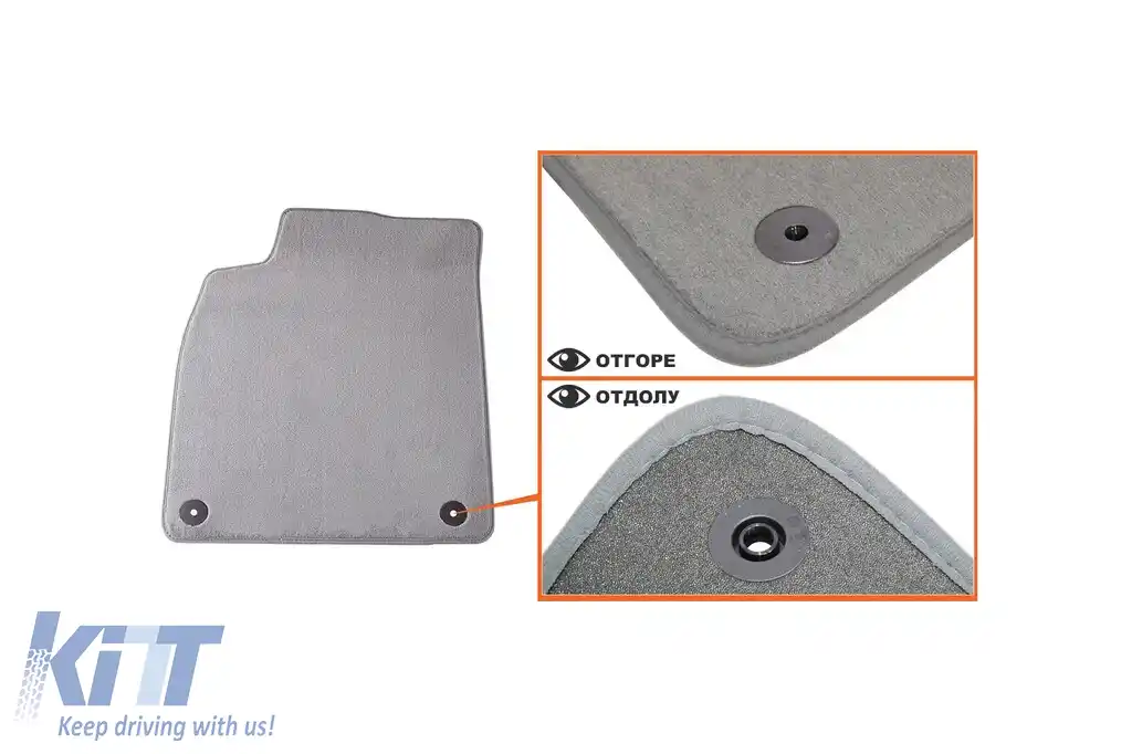 Mochete textile Petex Comet seria potrivite pentru Audi A6 sedan, estate, Allroad, Audi A7 2010-2018, set de 4 bucăți, gri-image-6241390