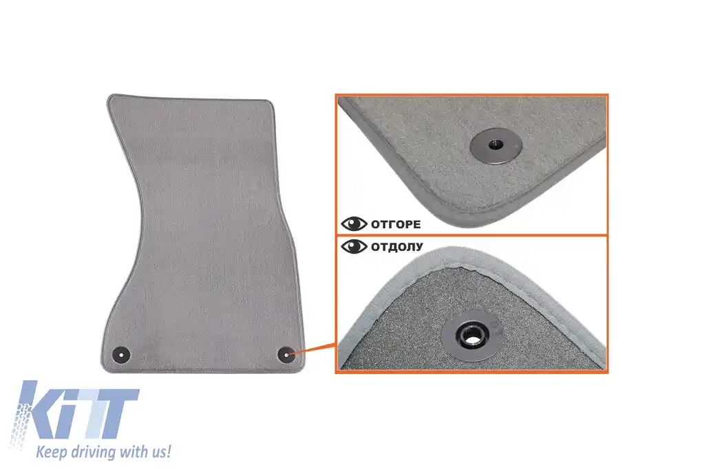 Mochete textile Petex Comet seria potrivite pentru Audi A6 sedan, estate, Allroad, Audi A7 2010-2018, set de 4 bucăți, gri-image-6241391