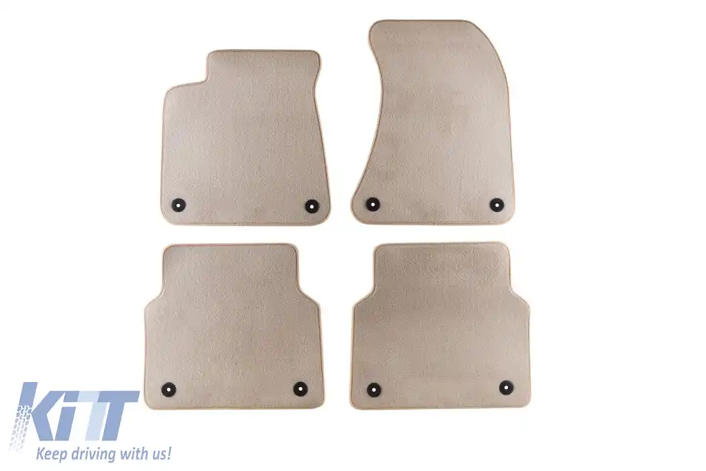 Mochete textile Petex Comet serie potrivite pentru Audi A8 2010-2017, ampatament scurt, set de 4 bucăți, bej