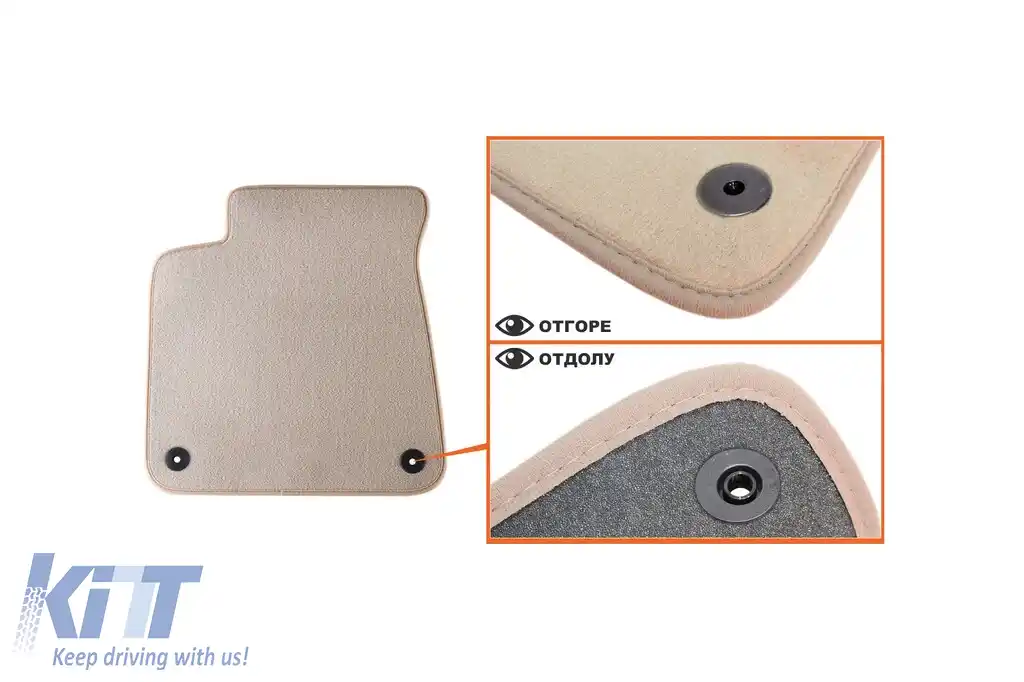 Mochete textile Petex Comet serie potrivite pentru Audi A8 2010-2017, ampatament scurt, set de 4 bucăți, bej-image-6241380