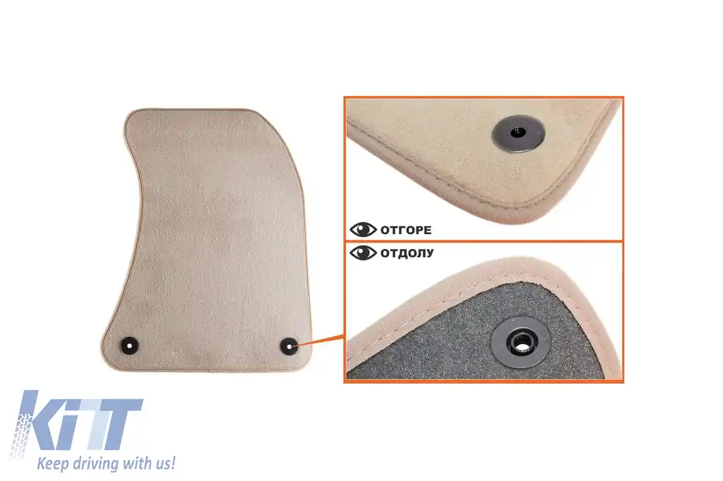 Mochete textile Petex Comet serie potrivite pentru Audi A8 2010-2017, ampatament scurt, set de 4 bucăți, bej-image-6241381