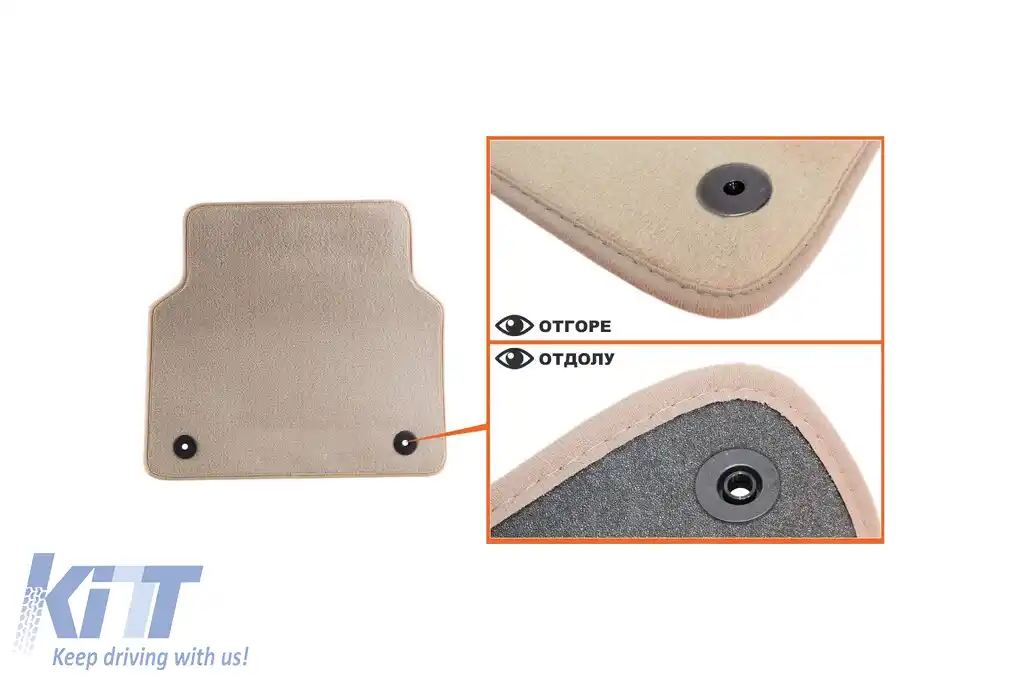 Mochete textile Petex Comet serie potrivite pentru Audi A8 2010-2017, ampatament scurt, set de 4 bucăți, bej-image-6241383