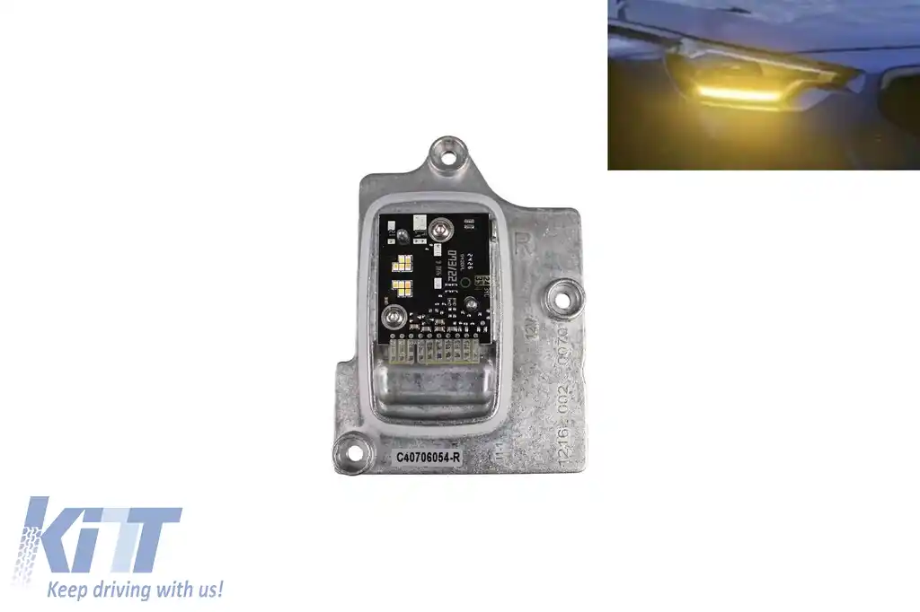 Modul drept 63115A043C2(Y) pentru lumini DRL galbene în farul de versiune Low, potrivit pentru BMW Seria 2 G42, M2 G87 2022-2025, nu este potrivit pentru faruri Adaptive LED.