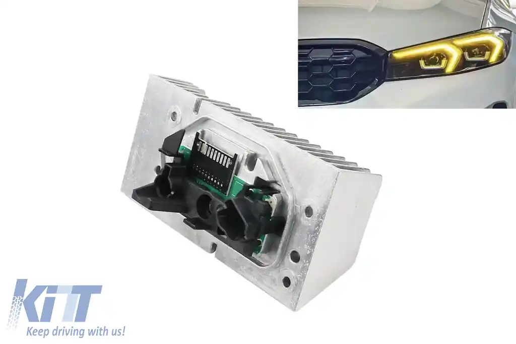 Modul stâng 63115A4F771(Y) pentru lumini DRL galbene și semnalizator în farul de versiune Low, potrivit pentru BMW 3 G20, G21 2023-2025