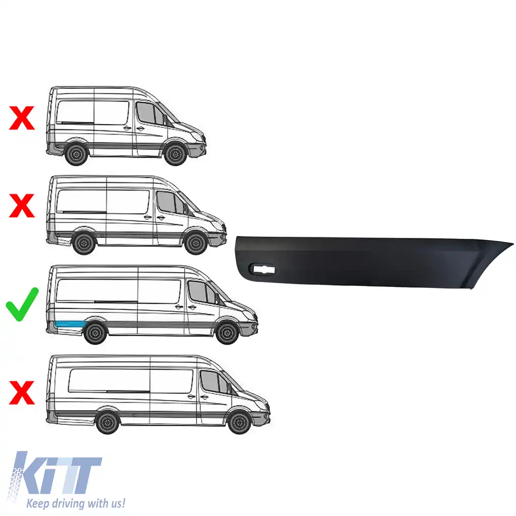Moldură de finisare a panoului lateral drept pentru Mercedes Sprinter W906 2006-2018 L3-image-6209092