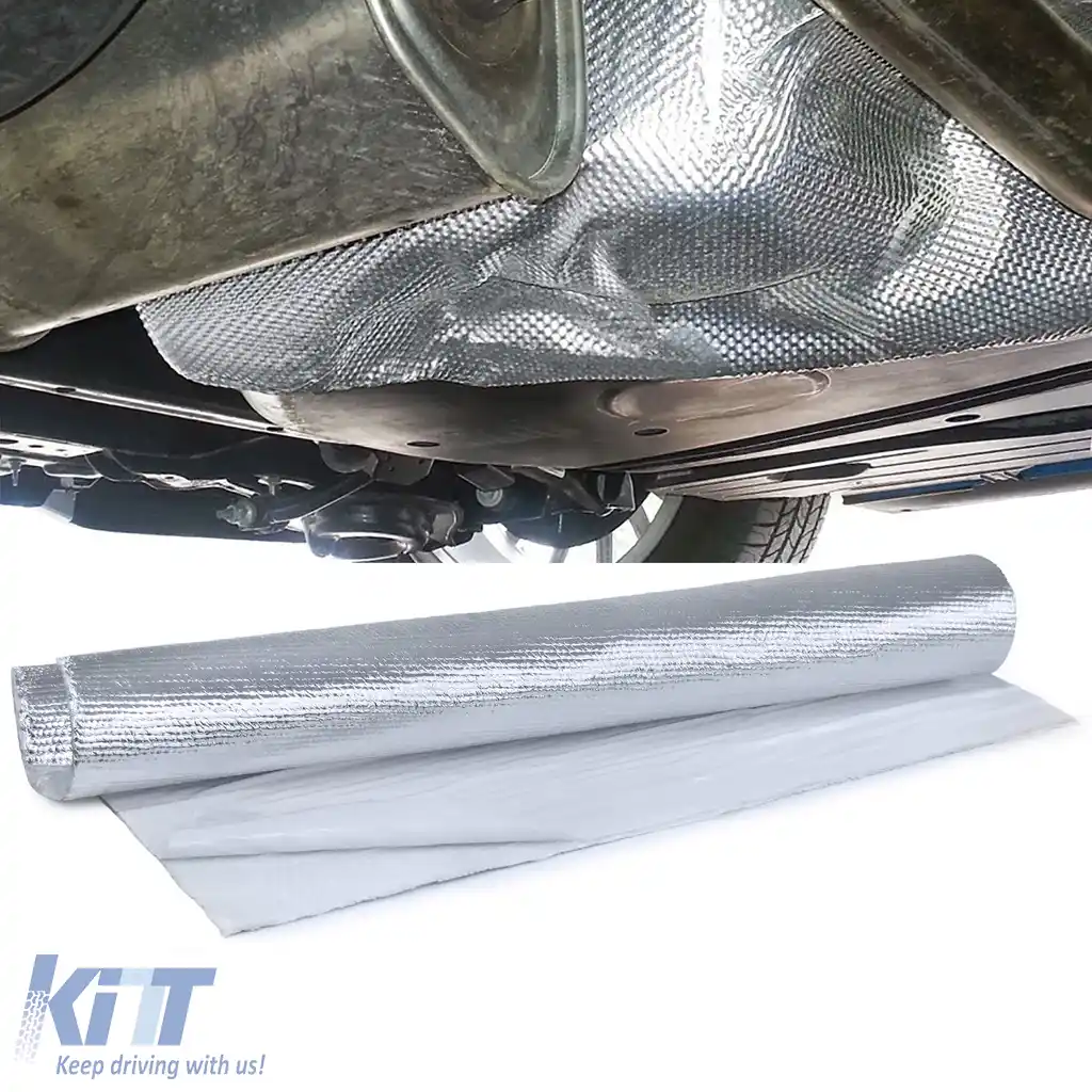 Mătase de protecție termică pentru evacuare din aluminiu ceramic autoadezivă 0.8m 50cmx50cm 500°C