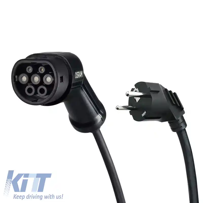 Încărcător electric pentru mașini electrice monofazat cu 7 pini, 16A, 3600W, 5 metri, Tip 2 Osram OPC20A05 portabil-image-6319578