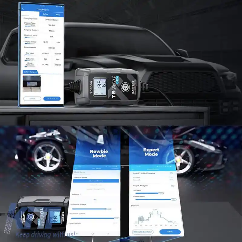 Încărcător și tester de baterie auto potrivit pentru Topdon 6/12 Volt 6 Amperi TB6000PRO-image-6315428