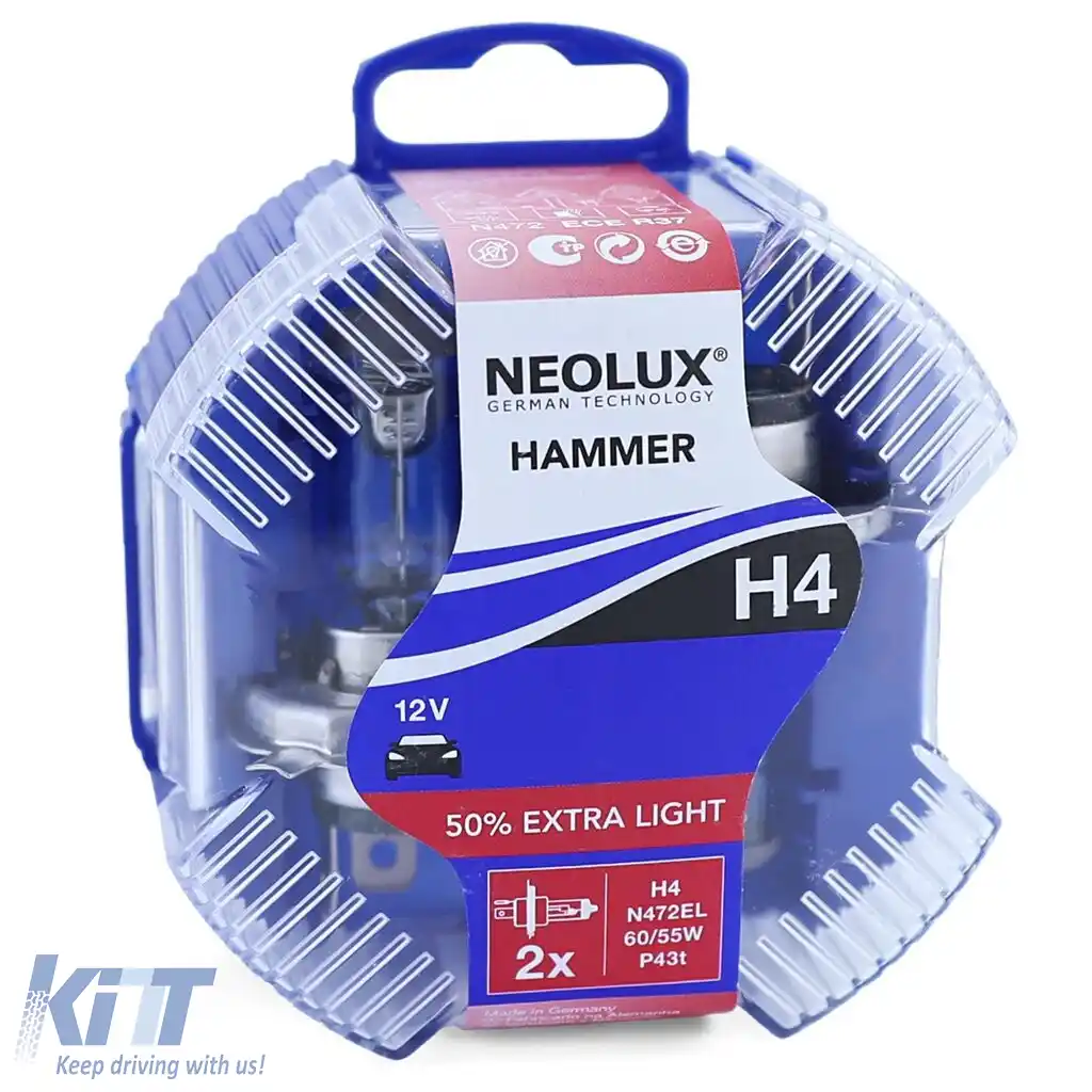 NEOLUX de Osram - Becuri Halogen H4 Extra Light +50% 60/55W 12V 2 bucăți-image-6199066