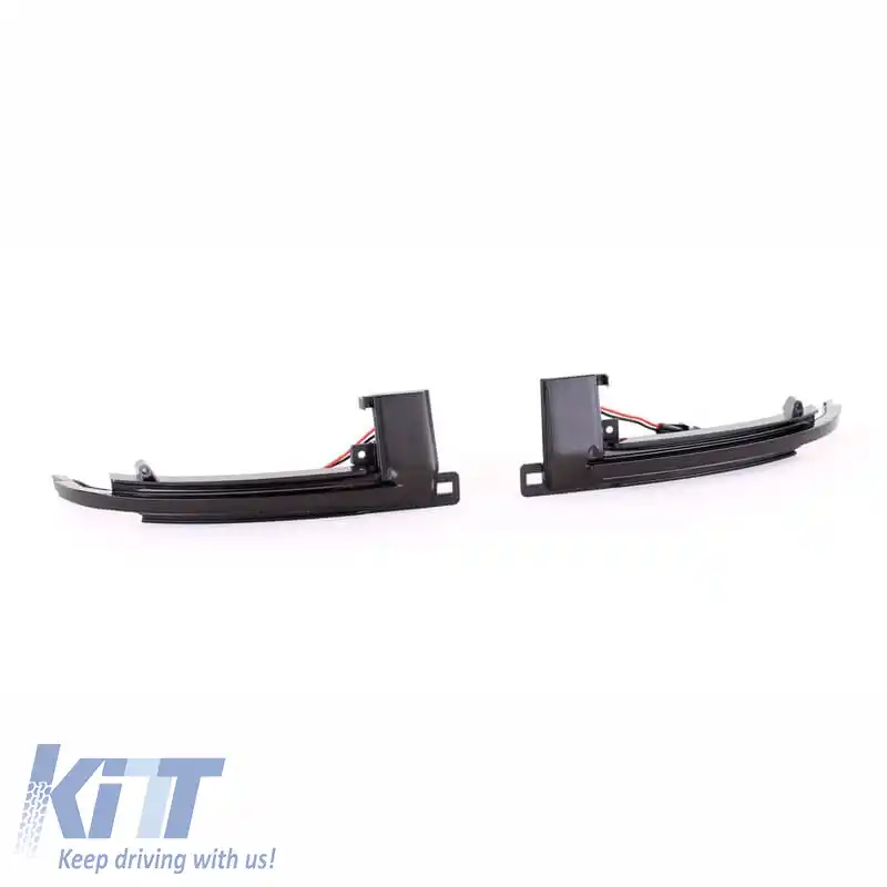 Oglindă Led potrivită pentru Audi A3 8P 08-10 / A4 A5 B8 07-09 / A6 C6 08-10 / A8 07-10 / Q3 07-17 Dynamic Canbus Negru/Fum 2 Pcs-image-6293381