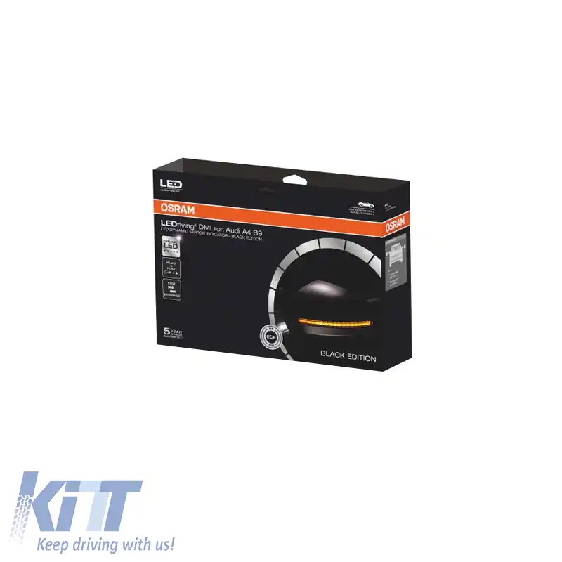 Oglindă Led potrivită pentru Audi A4 B9 15+ / A5 F5 17+ Osram Dynamic Canbus Negru 2 Buc.-image-6312992