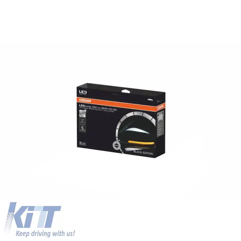 Oglindă LED potrivită pentru BMW 1, 2, 3, 4, M4, X1, i3 Osram Dinamic Negru/Smokey 2 Bucăți-image-6293385