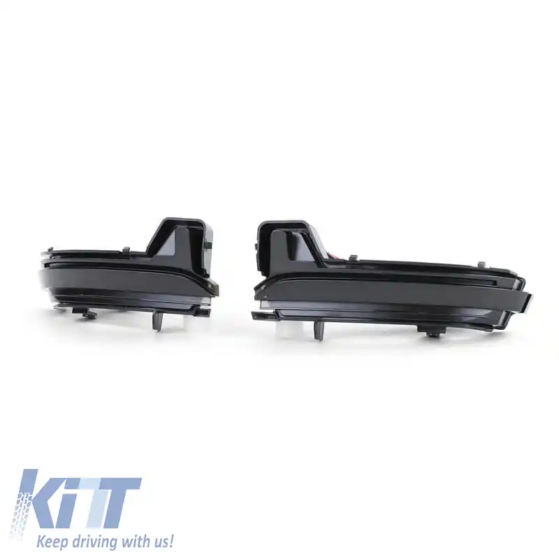 Oglindă Led potrivită pentru Skoda Kodiaq 16+ / Karoq 17+ Negru (Vehicule cu cameră de marșarier) Dinamic Canbus Fum 2 Buc.-image-6293348