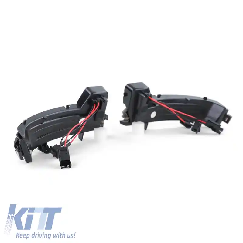Oglindă Led potrivită pentru Skoda Kodiaq 16+ / Karoq 17+ Negru (Vehicule cu cameră de marșarier) Dinamic Canbus Fum 2 Buc.-image-6293352