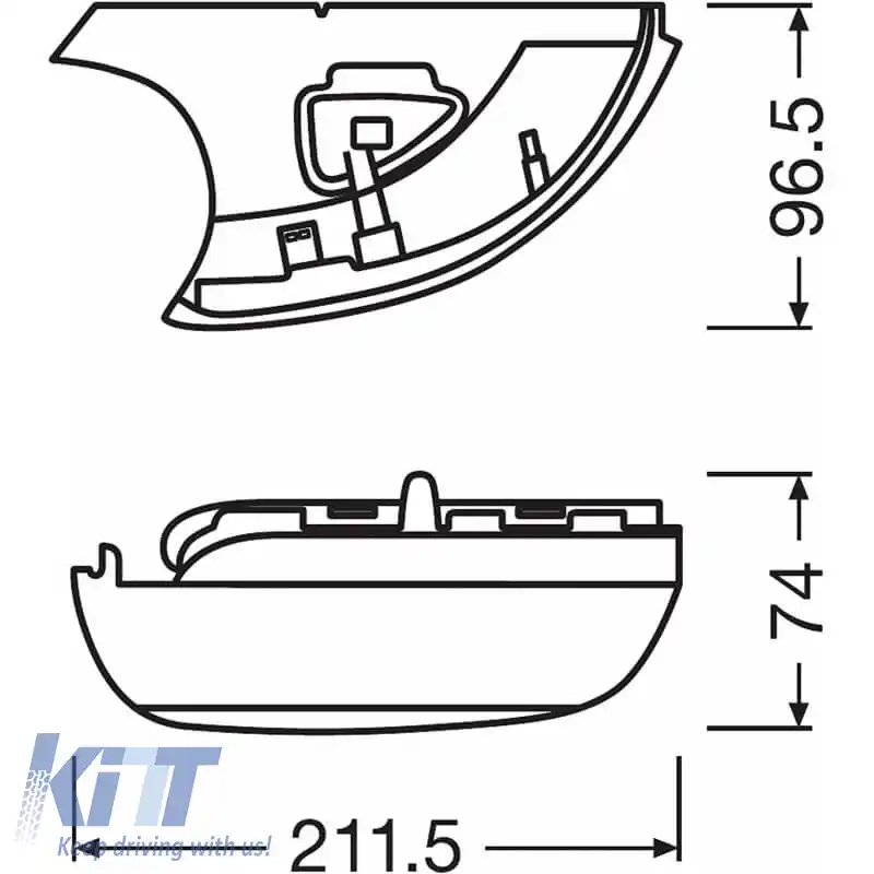 Oglindă LED potrivită pentru VW Golf 6 VI 08-12 / Touran 10-15 Osram Dynamic Canbus Negru 2 Buc.-image-6293390