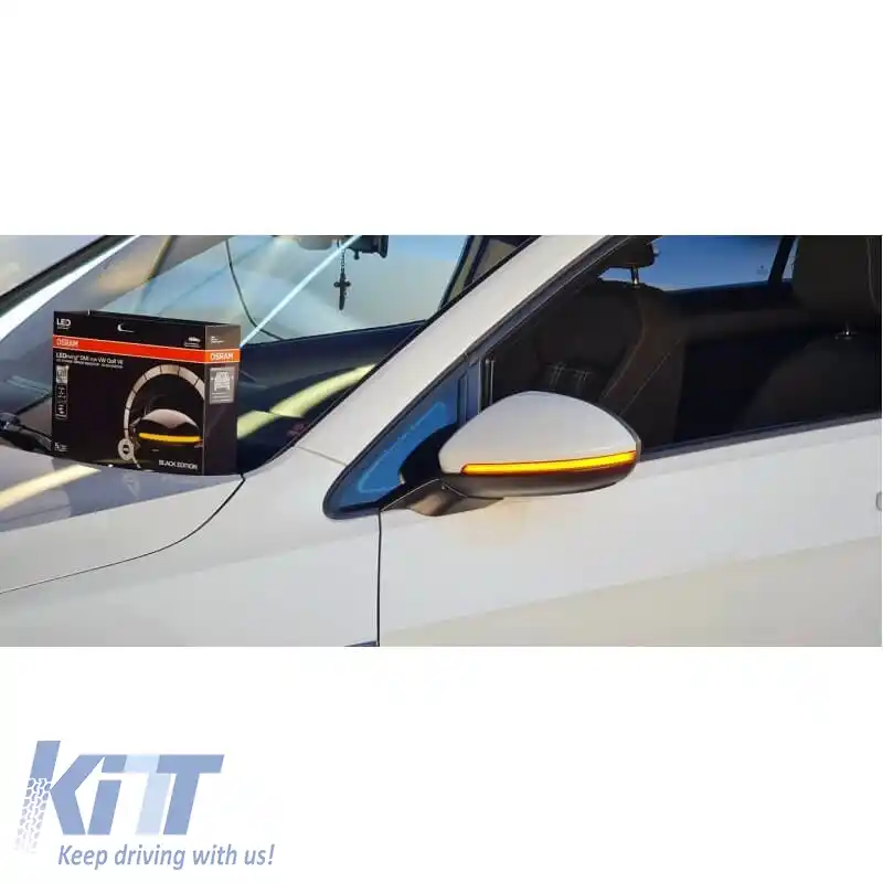 Oglindă Led potrivită pentru VW Golf 7 VII / 7.5 FL / Touran II Osram Dynamic Black 2 Pcs-image-6293346