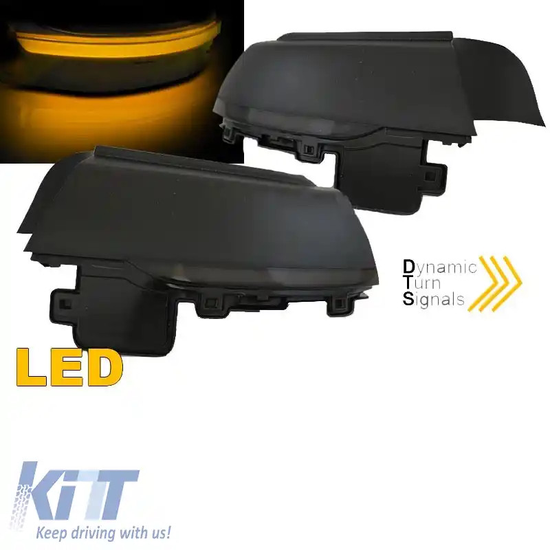 Oglindă Led potrivită pentru VW Polo 6R 6C 09-17 Dynamic Canbus Negru/Fum 2 Buc-image-6293330