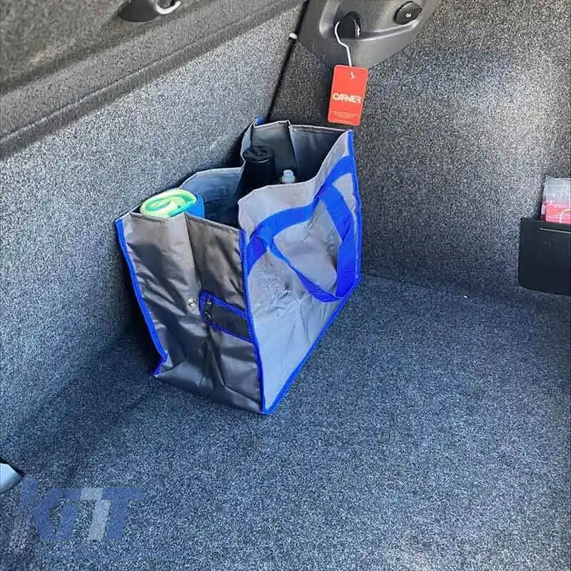 Organizer pentru portbagaj auto & Sac de cumpărături Gri / Albastru 38x20x31cm-image-6304678