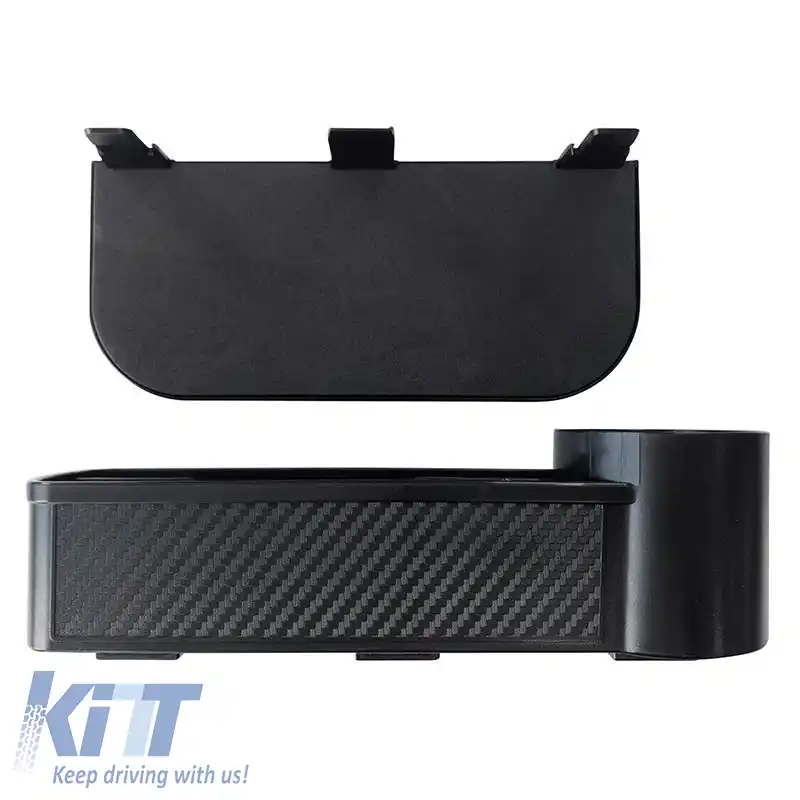 Organizer pentru spațiul dintre scaunele auto cu suport pentru pahar Negru/Carbon 22528-image-6296784