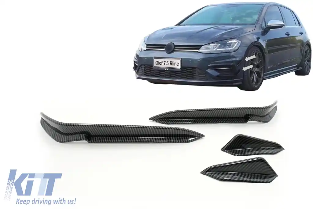 Ornamente bara fata flapsuri compatibil cu VW Golf 7.5 R Hatchback (2017-2020) Carbon Look