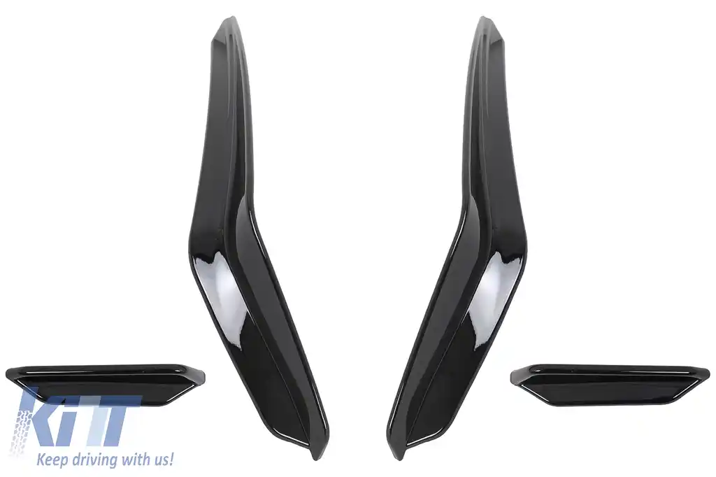 Ornamente bara fata flapsuri compatibil cu VW Golf 8 Mk8 MQB GTI / R-Line (2020-Up) Negru Lucios