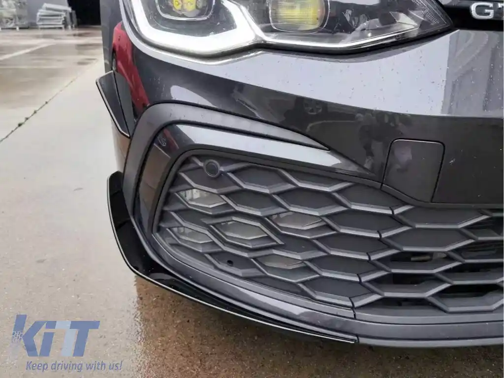 Ornamente bara fata flapsuri compatibil cu VW Golf 8 Mk8 MQB GTI / R-Line (2020-Up) Negru Lucios-image-6297908