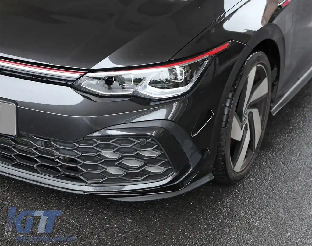Ornamente bara fata flapsuri compatibil cu VW Golf 8 Mk8 MQB GTI / R-Line (2020-Up) Negru Lucios-image-6297909