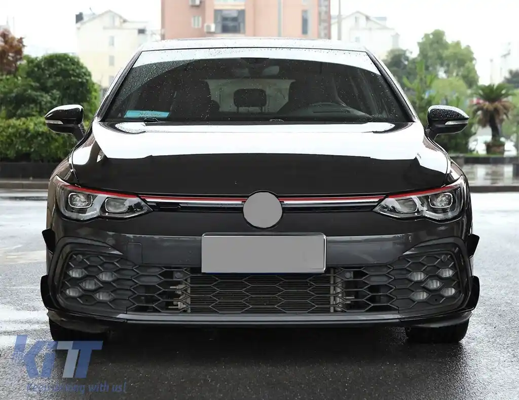 Ornamente bara fata flapsuri compatibil cu VW Golf 8 Mk8 MQB GTI / R-Line (2020-Up) Negru Lucios-image-6297911