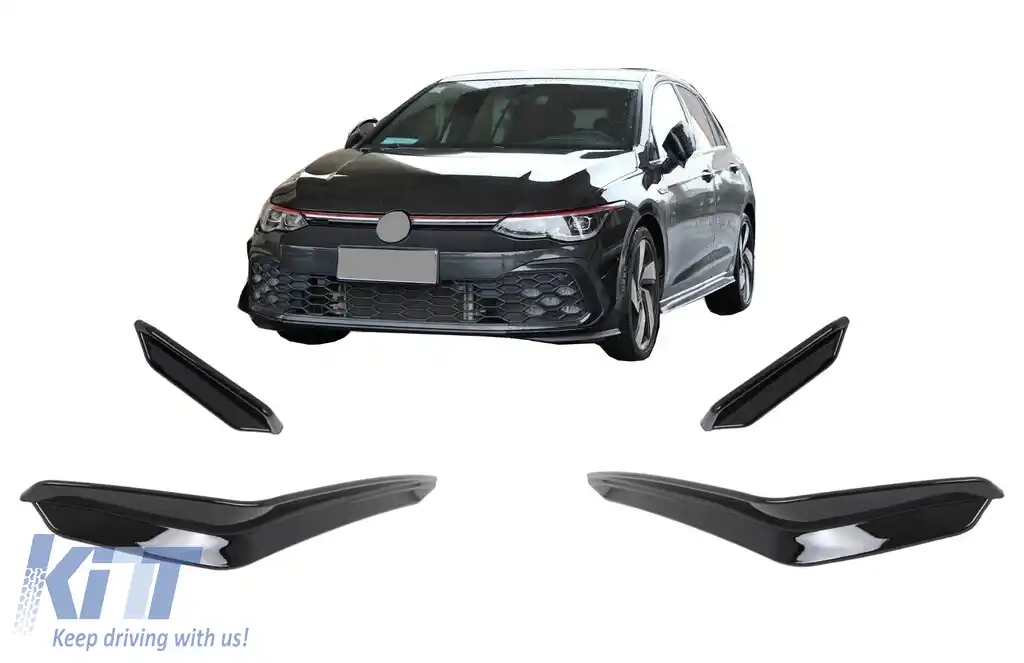 image-0-Ornamente bara fata flapsuri compatibil cu VW Golf 8 Mk8 MQB GTI / R-Line (2020-Up) Negru Lucios