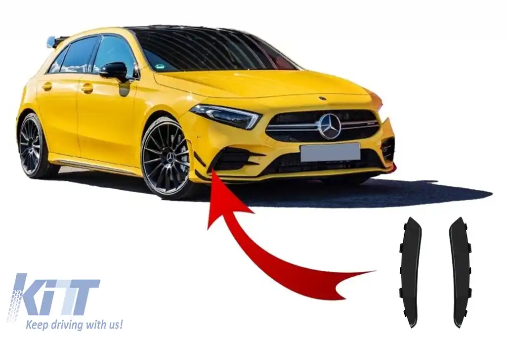 Ornamente bara fata flapsuri compatibil cu Mercedes A Class W177 V177 (04.2018-2022) A35 Design Negre
