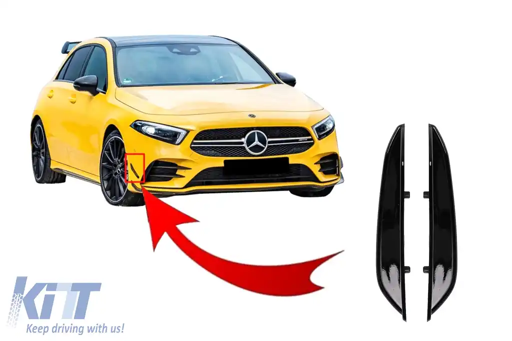 Ornamente bara fata flapsuri compatibil cu Mercedes A-Class W177 V177 (04.2018-2022) A35 Design Negru
