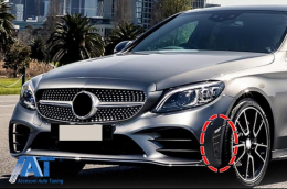 Ornamente bara fata flapsuri Negru Lucios compatibil cu Mercedes C-Class W205 S205 Facelift (2018-2020) Sedan T-Model-image-6085072
