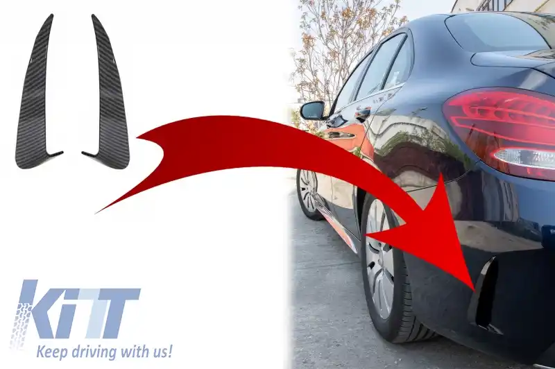 Ornamente Bara Spate Flapsuri compatibil cu Mercedes C Class W205 (2014-2020) Carbon Film