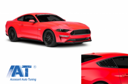 Ornamente Geamuri Laterale Spate compatibile cu Ford Mustang Sixth Generation (2015-2019) Negru Mat-image-6047005
