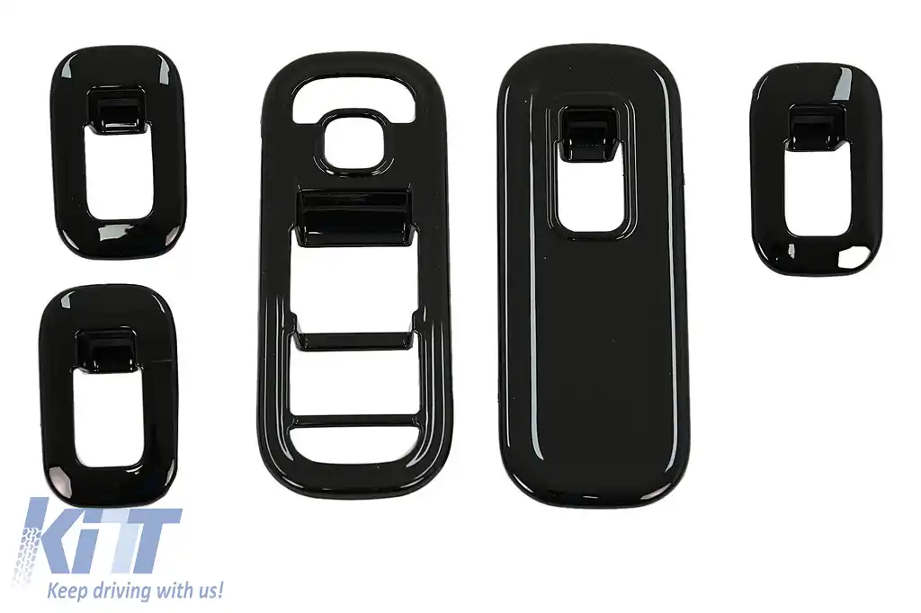 Ornamente interior Butoane Geamuri compatibil cu Mercedes A-Class W177 V177 (2018-Up) Negru Lucios LHD