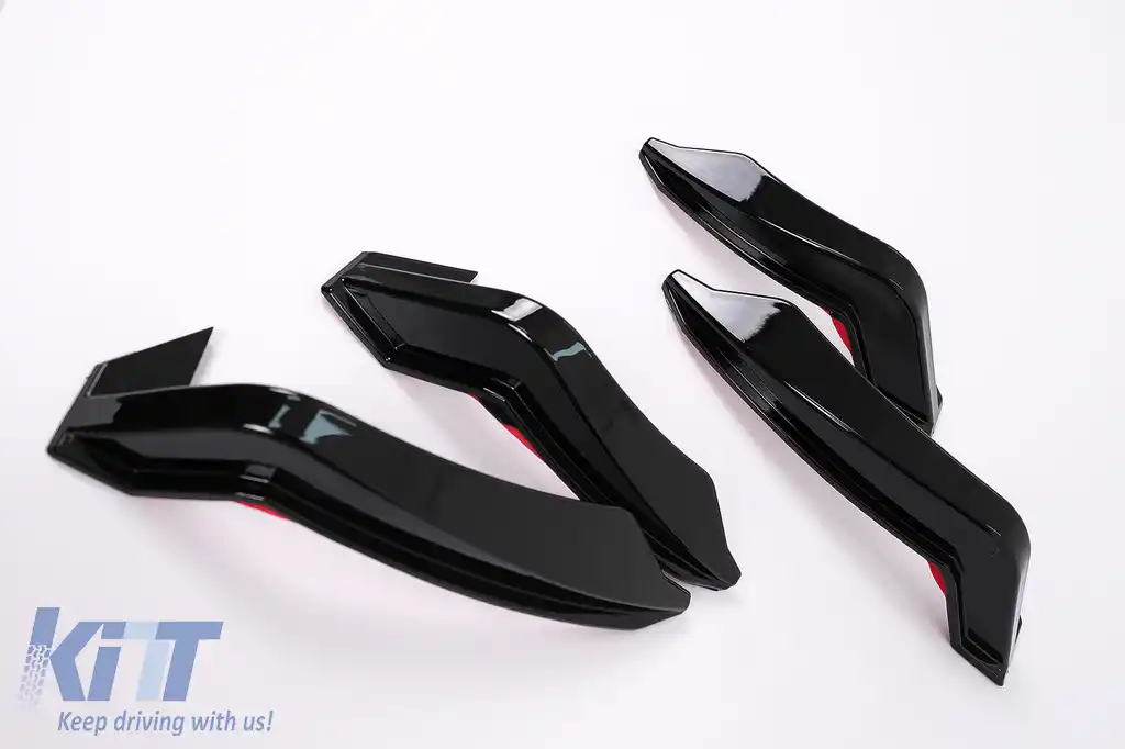 Ornamente Negru Lucios compatibil cu Audi A5 F5 (2017-2019) pentru Bara Fata Quattro RS5 Design-image-6101548