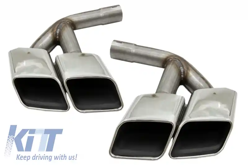 Ornamente toba compatibil cu Audi Q7 4M (2015-2019) SQ7 Design Chrome doar pentru Benzina