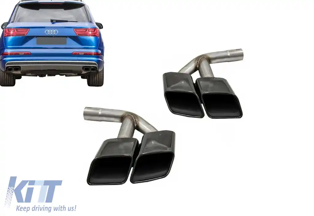 Ornamente toba compatibil cu Audi Q7 4M (2015-2019) SQ7 Design Negru doar pentru Benzina-image-6101435