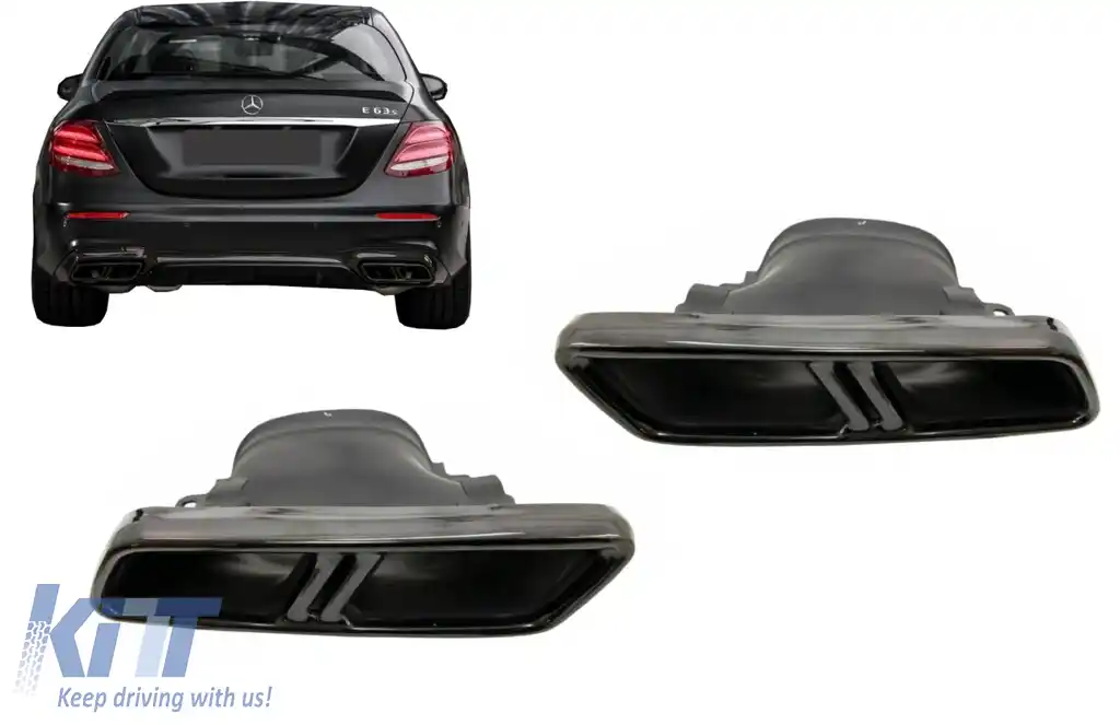 Ornamente tobe compatibil cu Mercedes E-Class W213 (2016-up) E63 S Design GLC SUV X253 GLC Coupe C253 (2015-2017) Negru