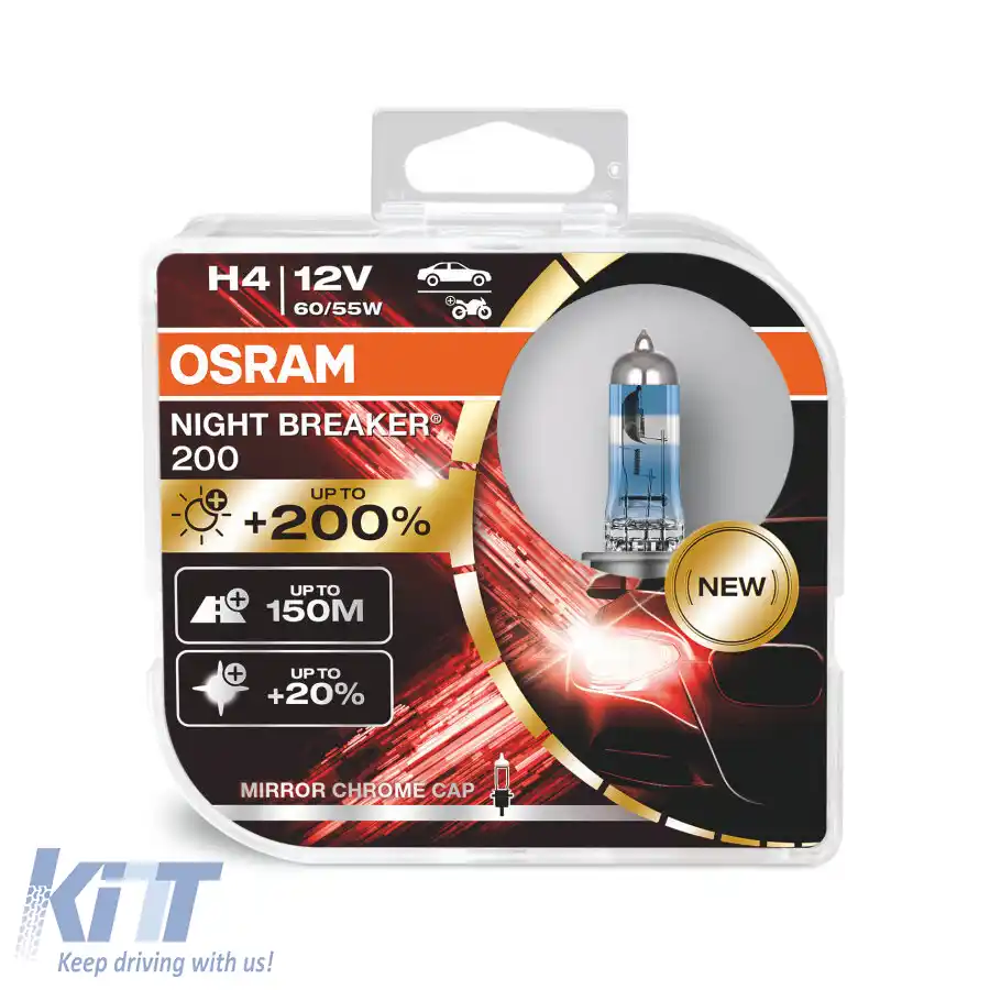 Osram H4 Night Breaker Laser 200 Generația următoare 200% mai MULTĂ LUMINĂ 2 bucăți-image-6203863
