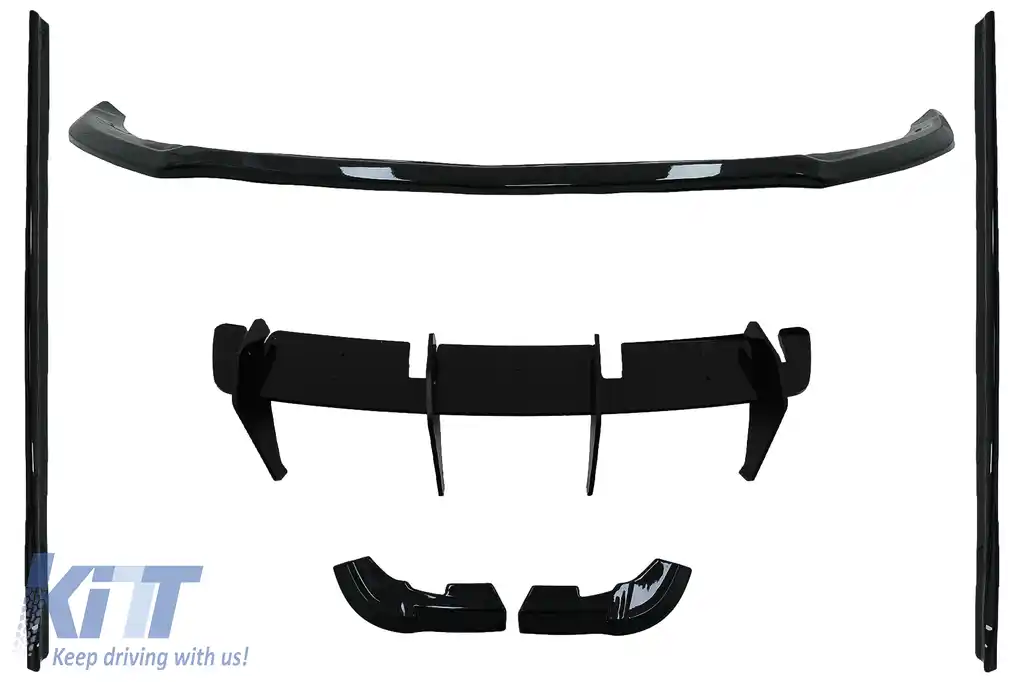 Pachet Aero Complet compatibil cu Mercedes Clasa A W176 Facelift Sport Line (2015-2018) Negru Lucios