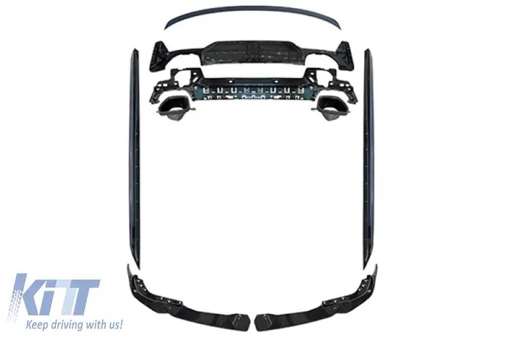 Pachet Aero tip 340 potrivit pentru BMW Seria 3 G20 2022-2025, pentru modelul potrivit pentru M-tech, lac negru